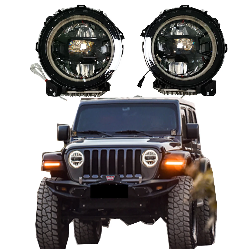 

SXMA JL1092 7" LED Round Headlights Halo Ring Headlamps DOT Approved High/Low Sealed Beam Plug & Play For Jeep Wrangler JL 18+