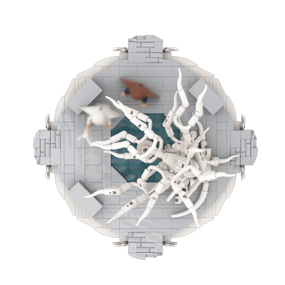 Gobricks MOC Street View  White City Courtyard Building Blocks Model Winter Architecture Bricks diy Assembled Toy Children Gift