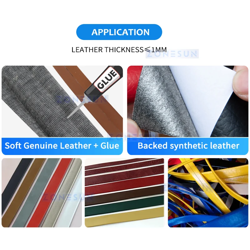 Zonesun Leather Strap Edge Folding Machine Wirstbands Watch Handbags Belts Making Leatherworking Tool Electric Rolling ZS-LSF2