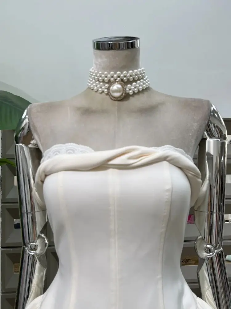 Letnia Sukienka Damska w Jednolitym Kolorze Bez Pleców Elegancka Trapezowa Bez Ramiączek Bez Rękawów Z Wysokim Stanem Szykowna Modna Nowa Gorąca Sukienka na Bal