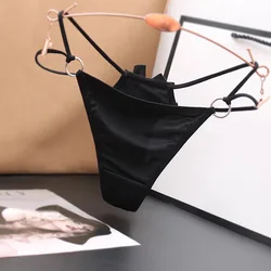 Sexy G-String Thin Strap Hollow Panties Women Soft Ladies Lingerie Low Rise Thong Breathable Female Underwear Solid Color Briefs