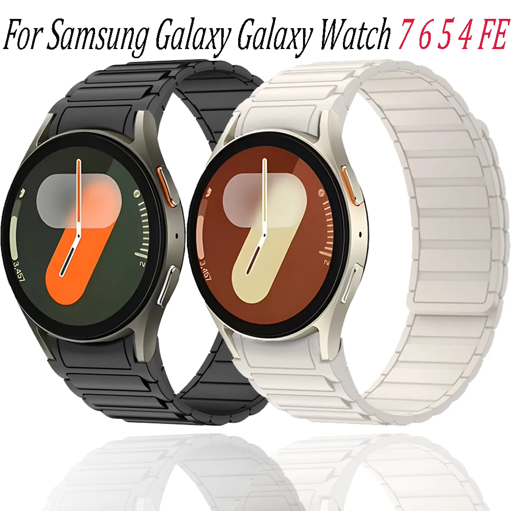 No Gap Silikonarmband für Samsung Galaxy Watch 7 6 5 4 FE/6 4 Classic 40/44/43/47/42/46 mm 5 Pro 45 mm magnetisch bequem Correa