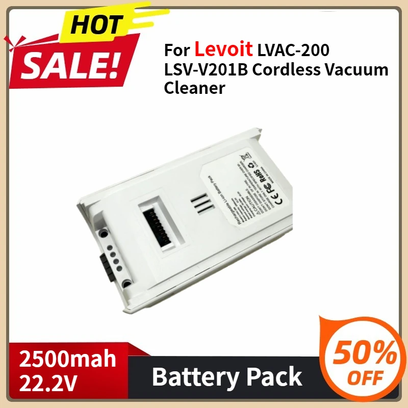 

2500mah 22.2V Replacement Battery for Levoit LVAC-200 LSV-V201B Cordless Vacuum Cleaner Digital Battery