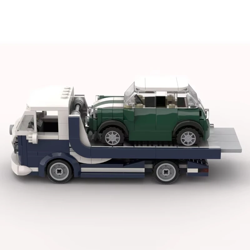 Modello di auto cittadina MOC ‌   T1 Blocchi di costruzione per rimorchio per carichi pesanti STEM Modello di veicolo di ingegneria meccanica Decorazione per esposizione della casa