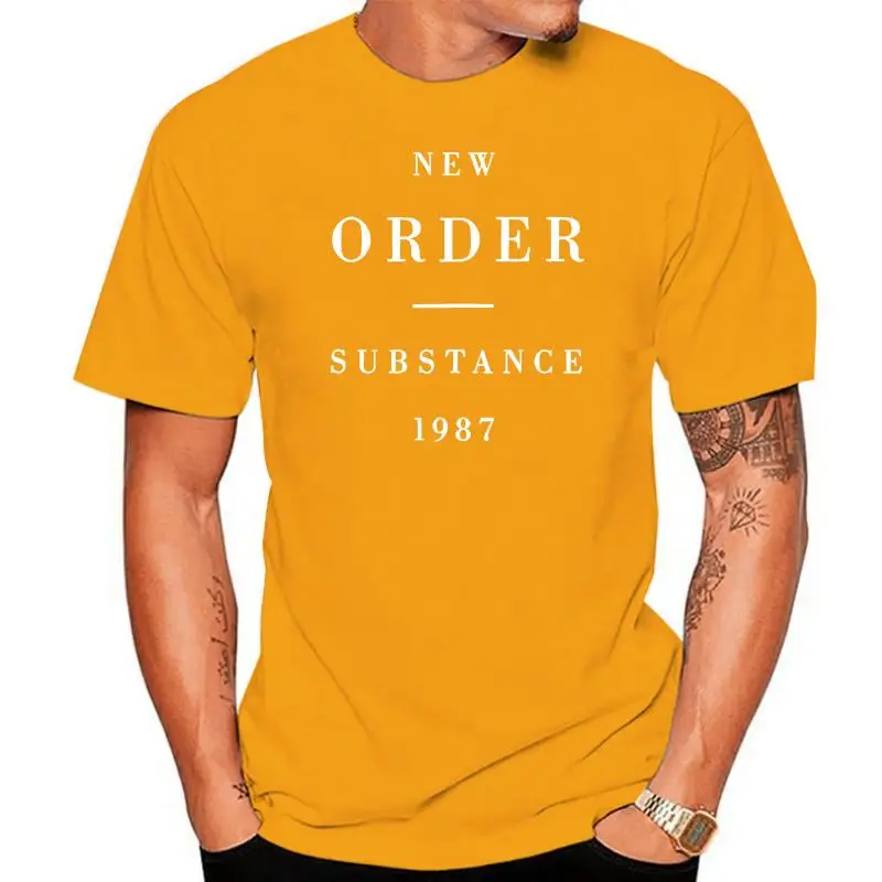 New Order Substance 1987 T Shirt 80's synth rock new wave Blue Monday Bizarre Cheap wholesale tees Fashion Style Men Tee