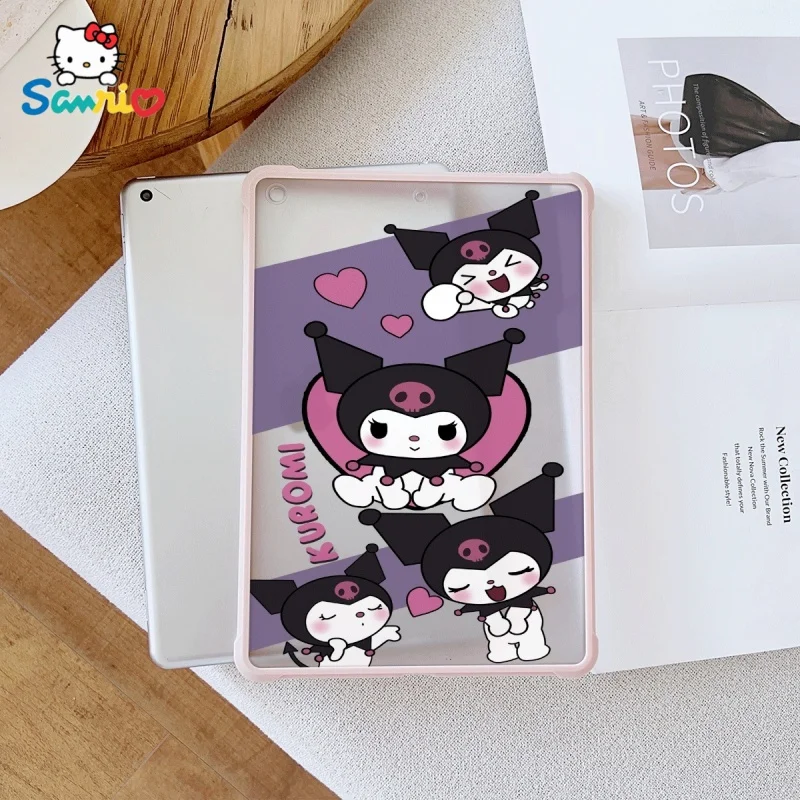 

Розовый чехол для iPad с рисунком Sanrio Kuromi, прозрачный, подходит для iPad Pro 2022/2024, iPad Air 3/5, iPad Mini 6, iPad 6/10