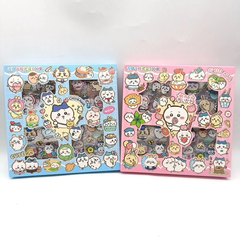 100 قطعة Chiikawa Kawa أنيمي لعبة ملصقات لطيف شفاف زين الكمبيوتر سكيت DIY بها بنفسك الديكور هدايا عيد ميلاد للأصدقاء #1