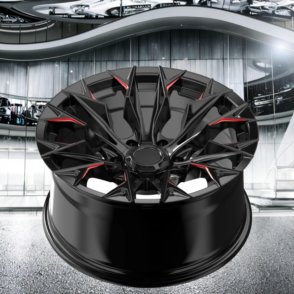 جديد مخصص مقعر الأسود والأحمر الحافات Te37 15-24 بوصة 6x139.7 6x132 سبيكة مزورة عجلات 25 مللي متر 35 مللي متر ET لعجلات سيارة الركاب