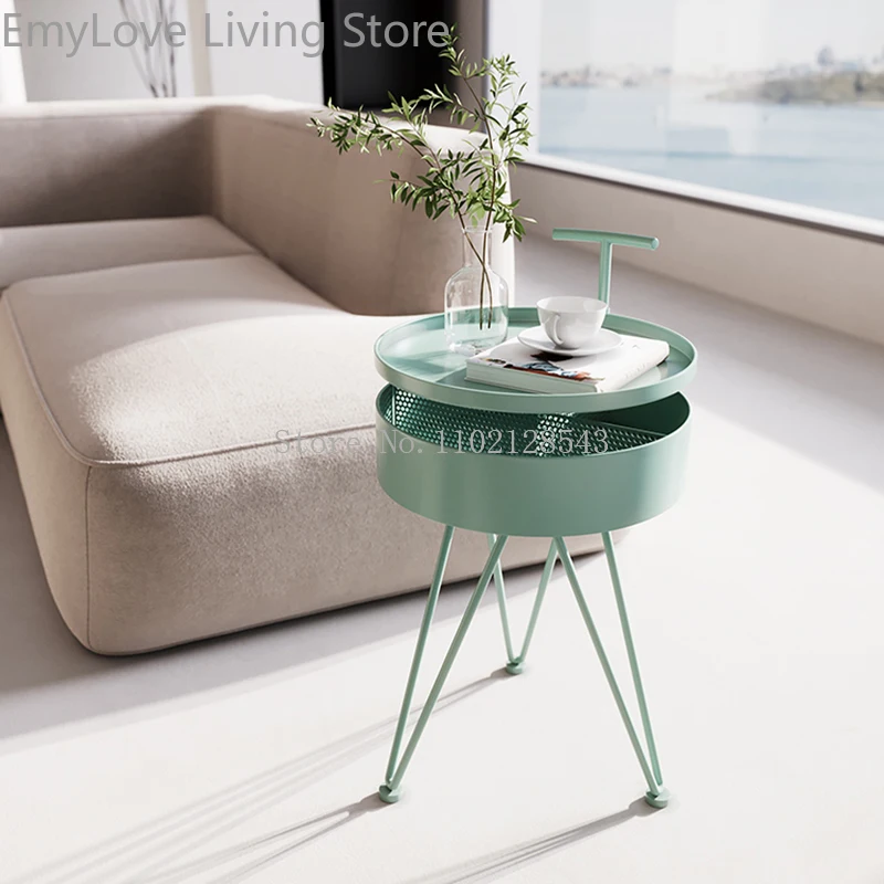 Macaron Green Sofa Side Table Creative Removable Coffee Table Bedroom Bedside Tables End Table Balcony Table Home Furniture