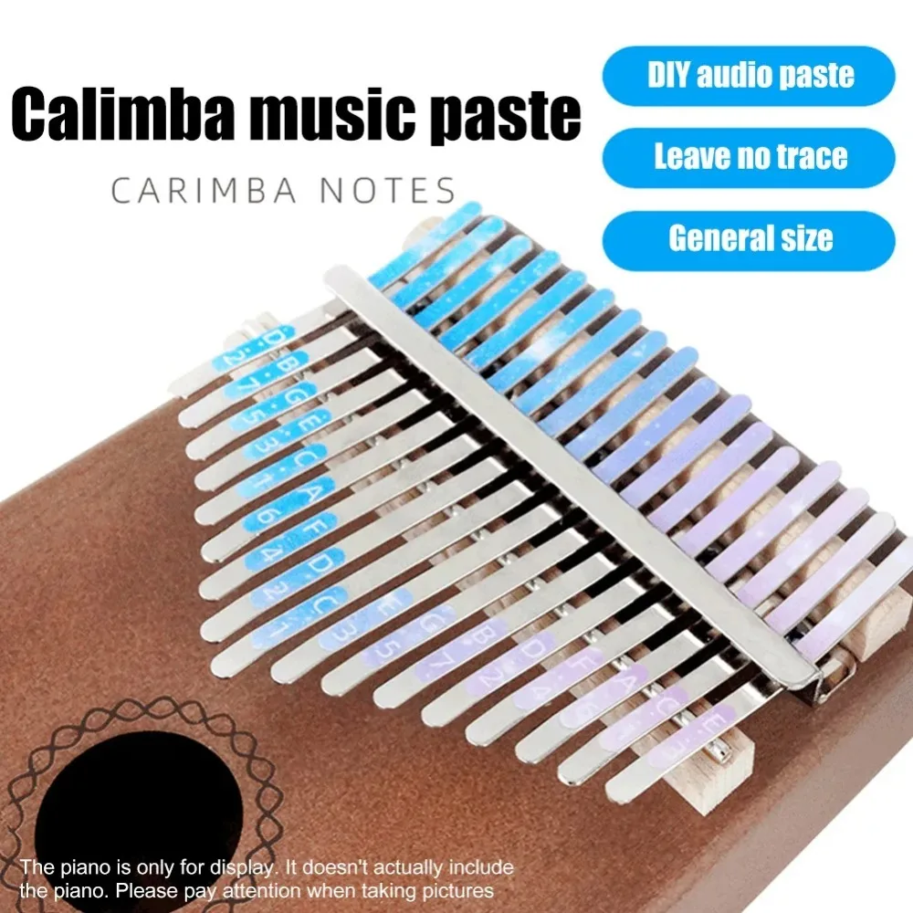 Strengthen The Memory Kalimba Scale Sticker Practical Colorful Color Audio Stickers Helpful 17 keys DIY Stickers Beginner