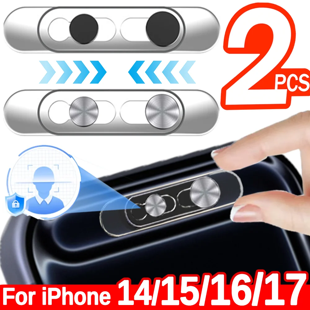 1-2 Stück ultradünner Frontkamera-Schutz, Sichtschutz-Webcam-Schiebeaufkleber für iPhone 17/16/15 Serie 14 Pro Max Kamera-Sicherheitsabdeckung