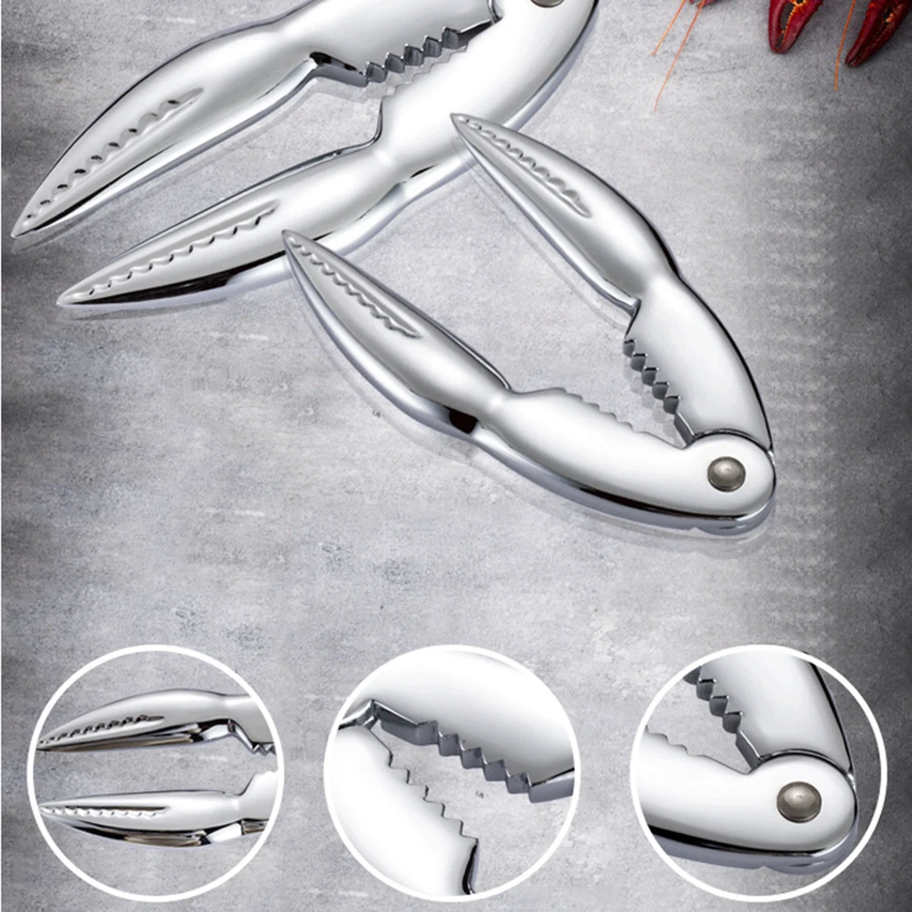 

1Pc Premium Stainless Steel Crab Claw Pincers Lobster Crackers Nut Clips Kitchen Gadget For Home Silver