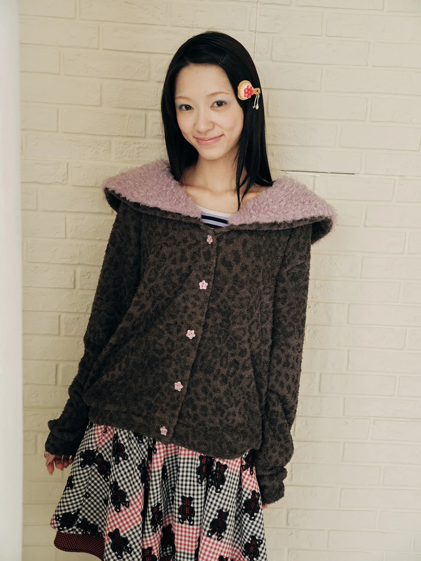 

Оригинальный кардиган с леопардовым принтом Haveal, со съемным меховым воротником, свободная верхняя одежда, осенне-зимняя модная женская вязаная одежда