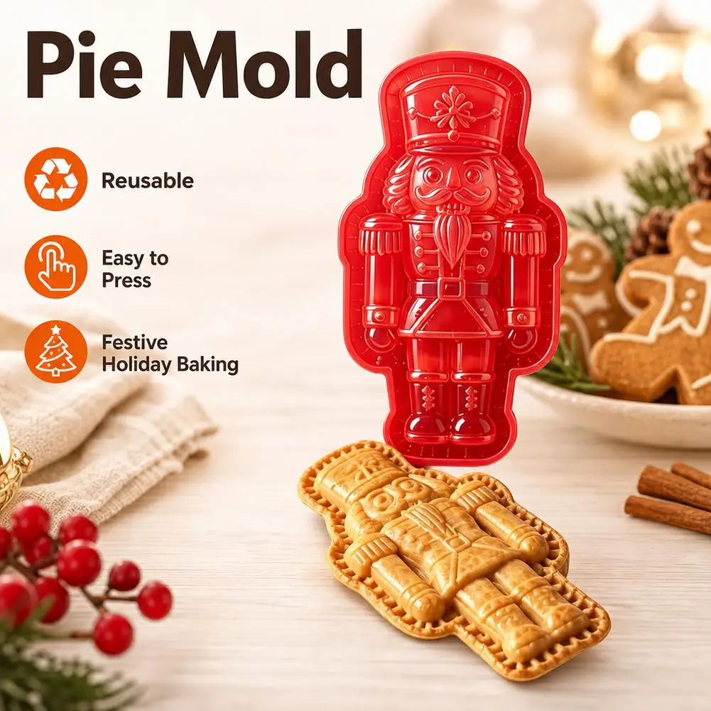8cm Plastic Cookie Press Mold Tool Red Food-Grade Dough Crimper Shaper Baker Accessories for Holiday Party Baking Family Kids