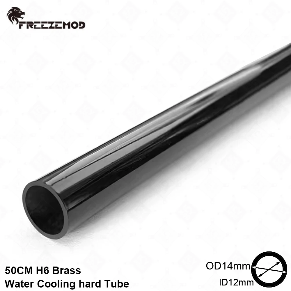 FREEZEMOD OD14mm Metal Pipe H6 Grade Brass Hard Pipe 50cm Black Computer Water-cooled Modified Water Pipe SLYG-T14