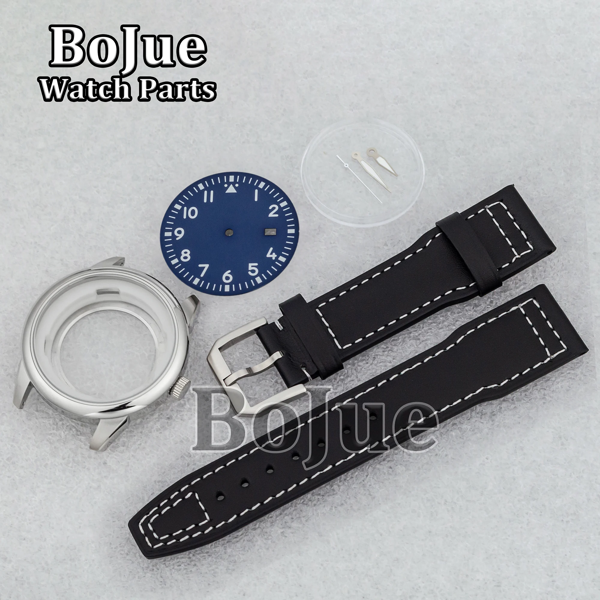 42mm NH35 Case Dial Hands Leather Strap Stainless Steel Waterproof for MOD Parts Mark XX fit NH35 NH36 Automatic Movement