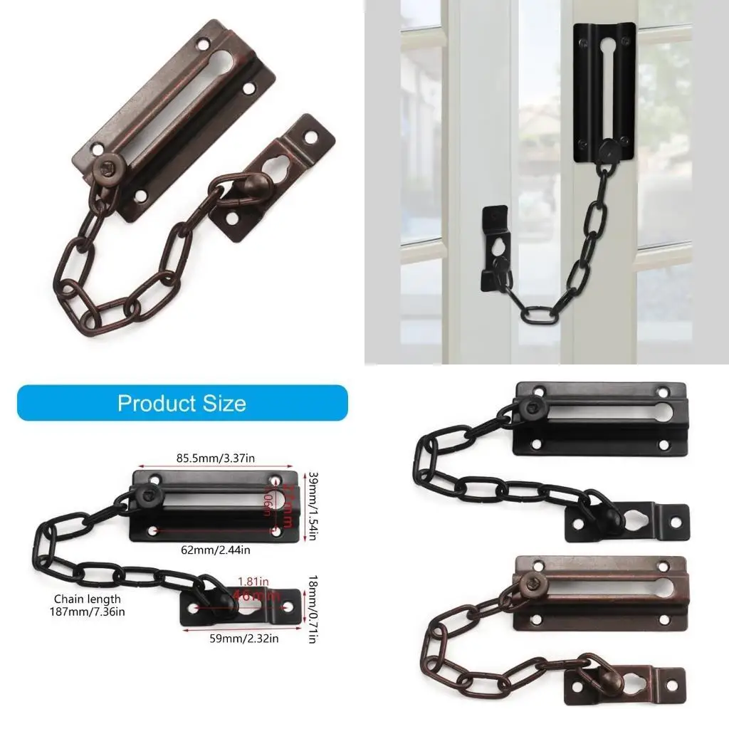 

652F Portable Home Safe Door Lock Latches Without Drilling Designs for Most Door