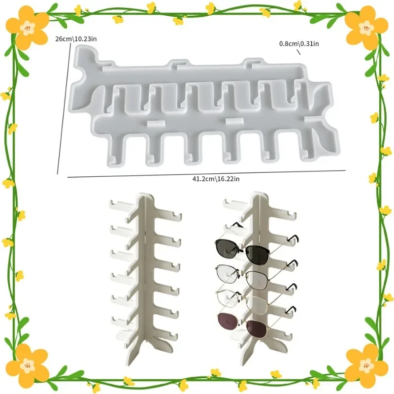 

Eyeglasses Holder Silicone Mold, Resin Casting Display Rack for Glasses Organizer, Home Decor Stands Casting Mould