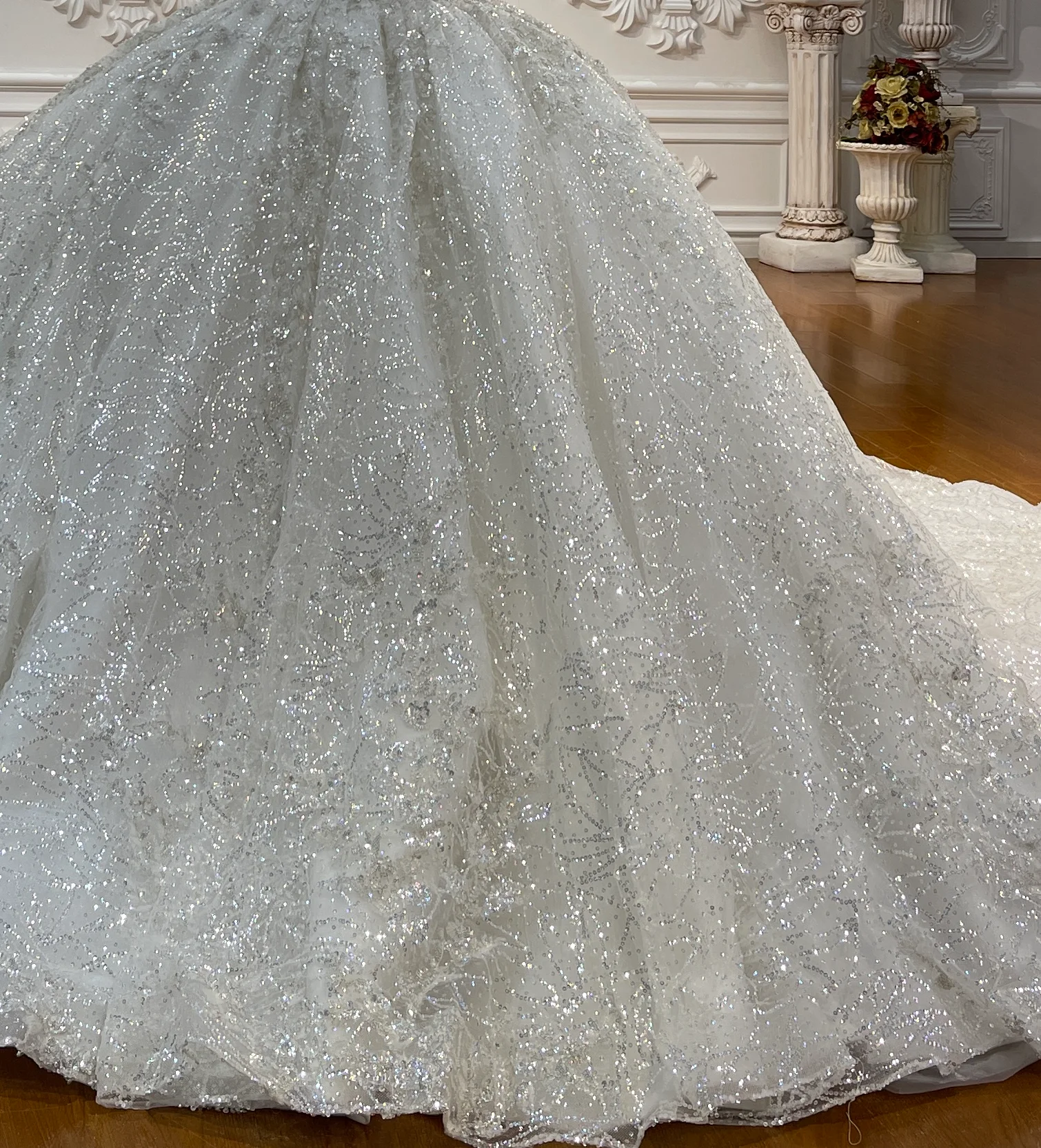 تخصيص NS4929 قبالة الكتف الأشرطة الكرة ثوب الزفاف أماندا Novias