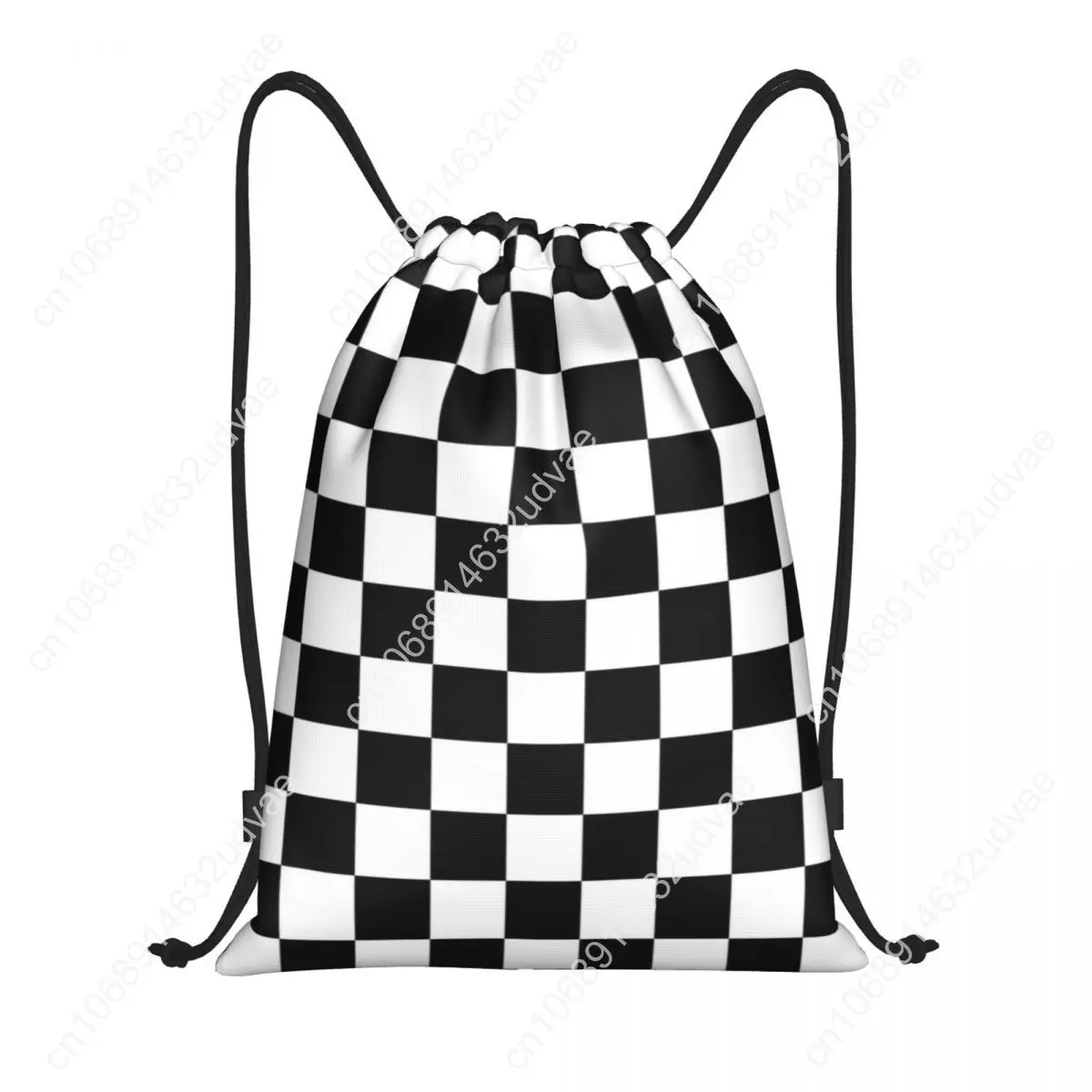 

Personalized Black and White Plaid Backpack for Women and Men Lightweight Outdoor Bag for Yoga