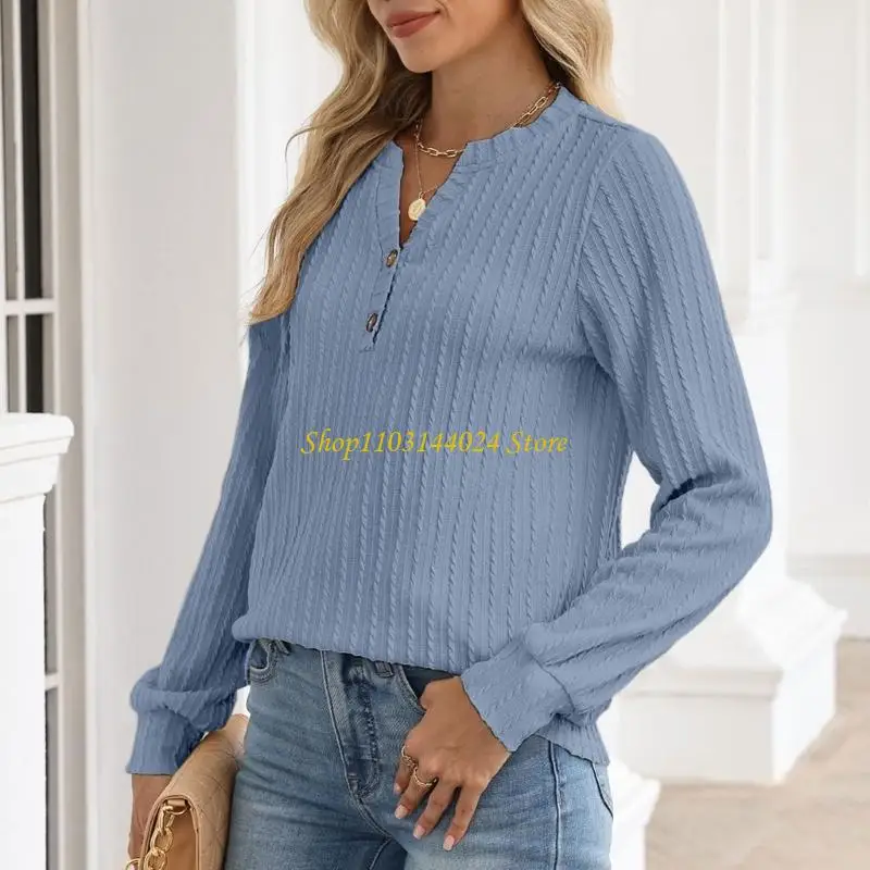 

N5KE Elegant Women's Fashion Long Sleeve V Neck Blouse with Loose Fit Color Suitable for Work or Leisure