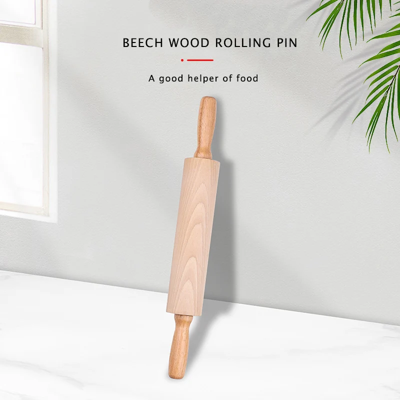 

Classic Beech Wood Rolling Pin,Non-Stick Rolling Pins for Baking, Professional Dough Roller for All Baking Needs