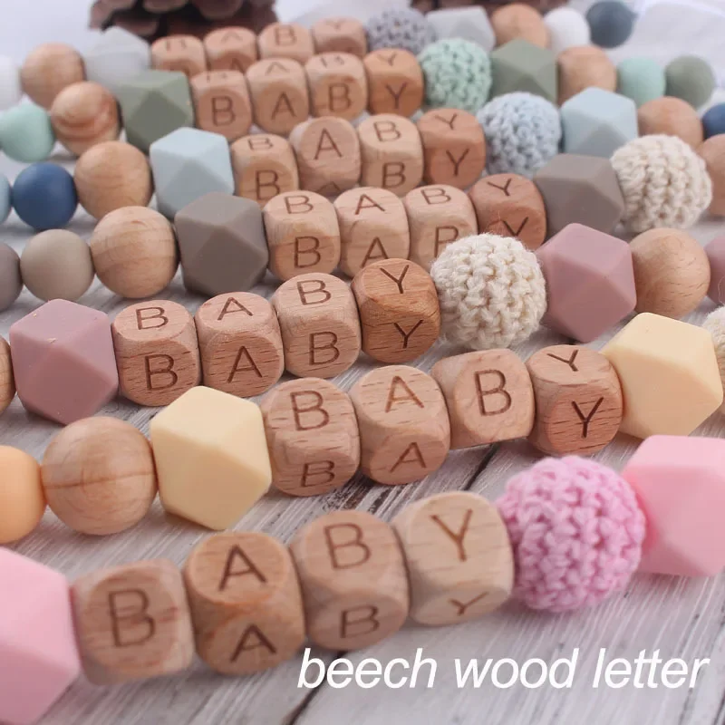 

15-30pcs 10/12mm Square Beech Wood Letter Beads For Jewelry Making DIY Keychain Necklace Bracelet Earrings Accessories