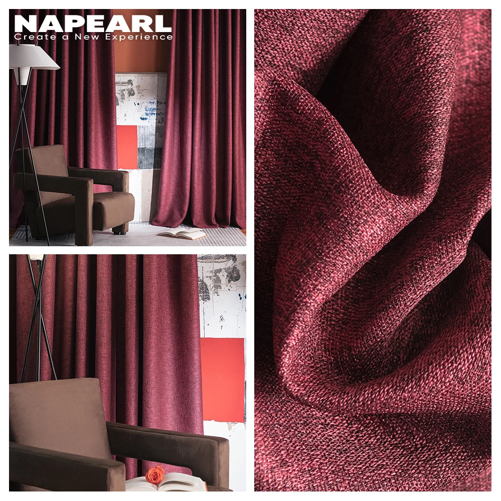 Cotton And Linen Curtains For Living Room Bedroom Window Curtains Balcony Theater Custom American Red Shading Dining Home Decor