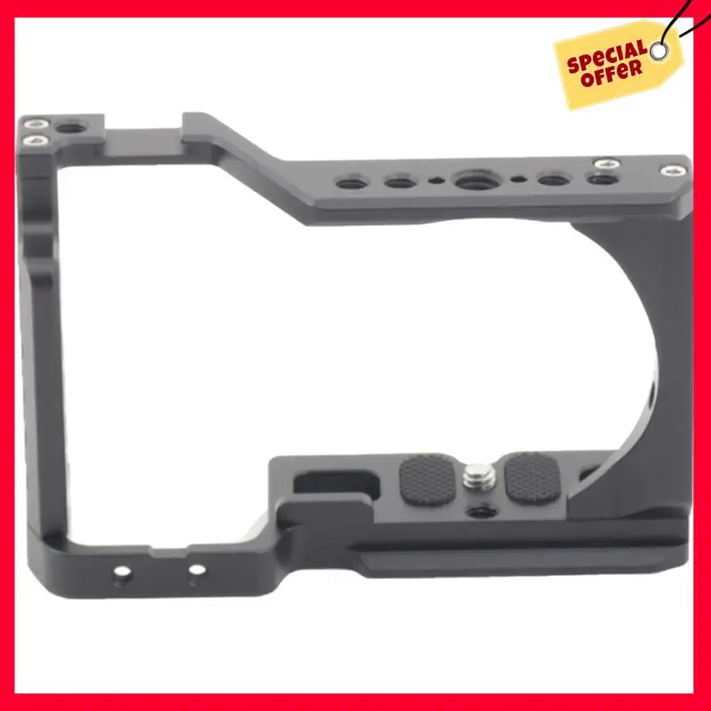 

-A25M New Camera Cage For Sony ZVE10 Cameras, Vertical Quick Release Plate With Handle Grip Threaded Holes Mount Plate