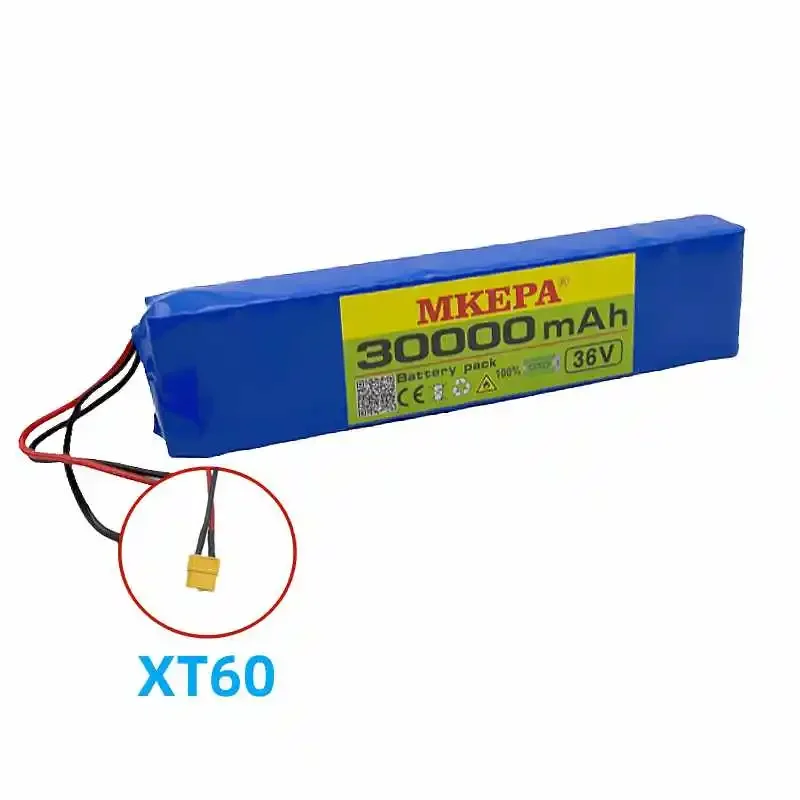 36V 30Ah 10S3P 18650 rechargeable high current lithium battery pack with various plugs for electric bicycles. charger