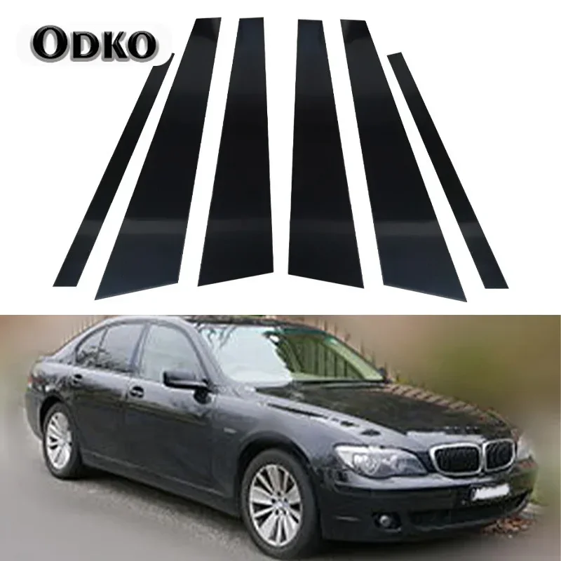 Fit For BMW 7 Series E65 E66 2001 2002 2003 2004 2005 2006 2007 2008 Door Trim Pillar Posts Glossy Black Window Decorative Cover