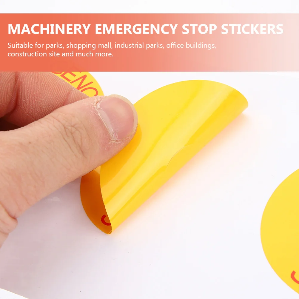 10 Pcs Sign Emergency Stop Nail Stickers Machinery Label Isolator Waterproof