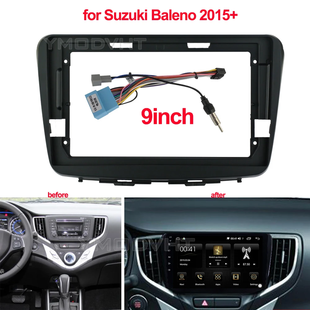

9inch Car Radio Fascia for Suzuki Baleno 2015+ Special Dash Trim Kit Frame Panel GPS Navigation Car Refitting