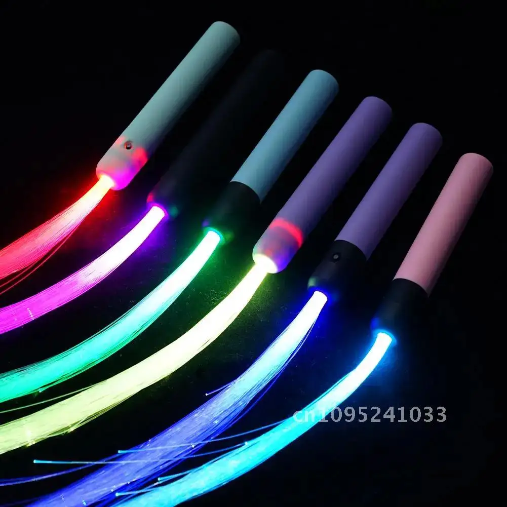 

LED Fiber Optic Whips 6ft Dance Space Raves Lights 360° Festivals For Whip Swivel Concerts Shows Carnival Whip Party Light Pixel