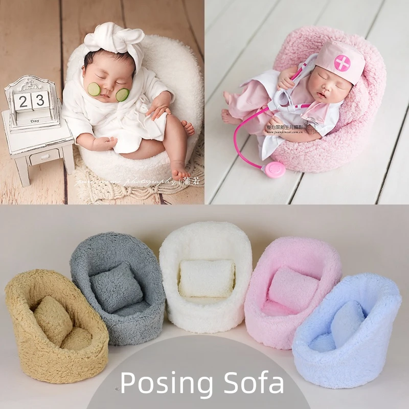 

Newborn Baby Photography Props Furry Mini Posing Sofa Chair Doctor Outfit Fotografia Accessories Infant Studio Photoshoot Props