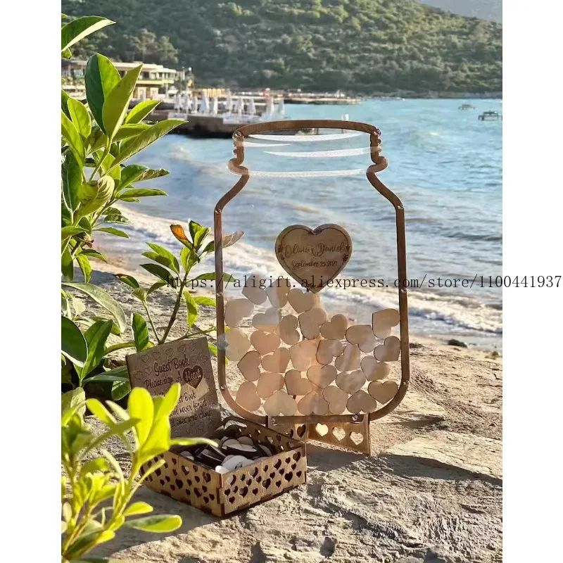 

Custom Wedding Guest Book Creative Blessing Wall Sign-in Board Graduation Party Guestbook with Frame Keepsake Decor