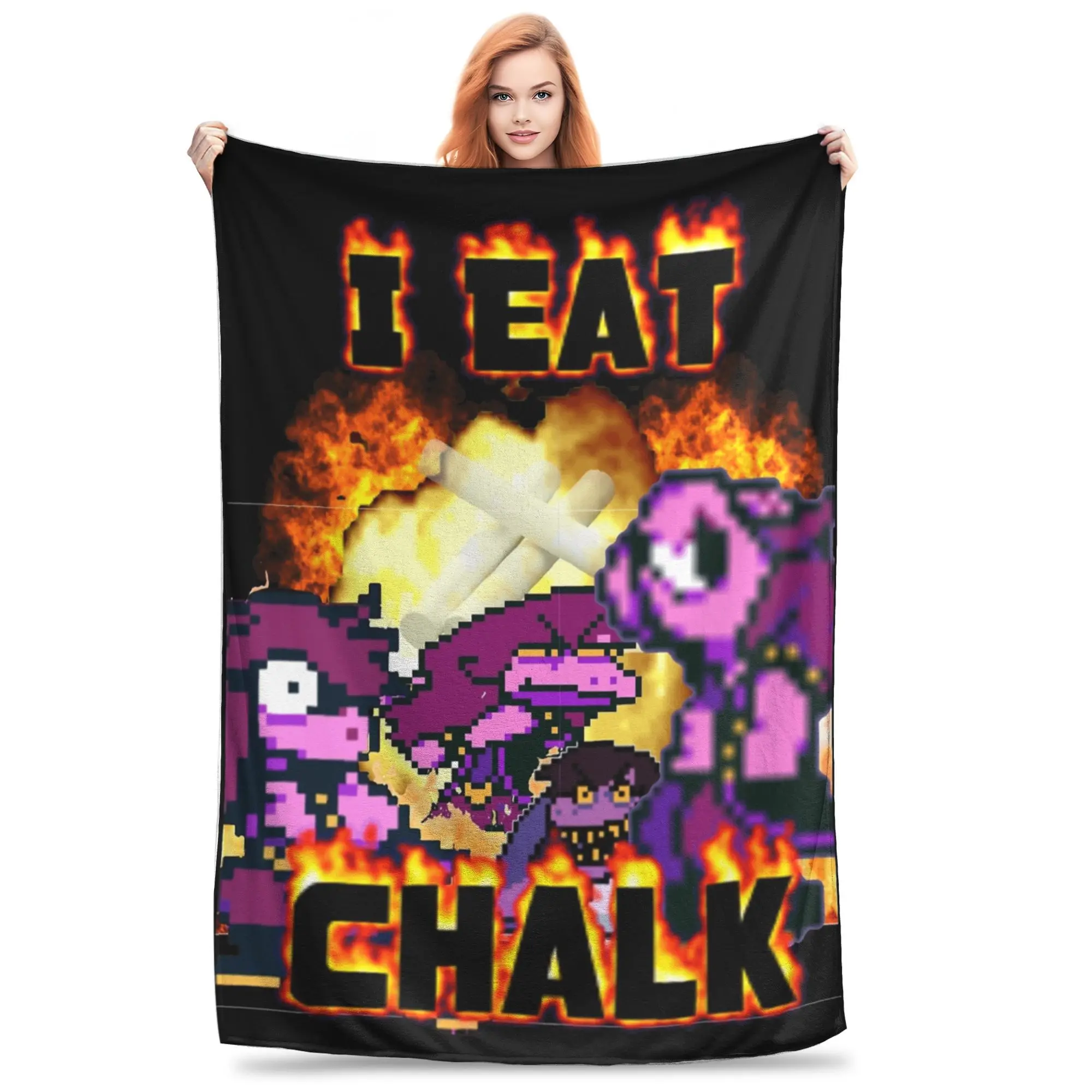 I eat chalk Susie deltarune Plush Blanket Kids Adult Flannel Throw Blanket For Couch Chair Sofa Bed Super Soft Quality Bedspread