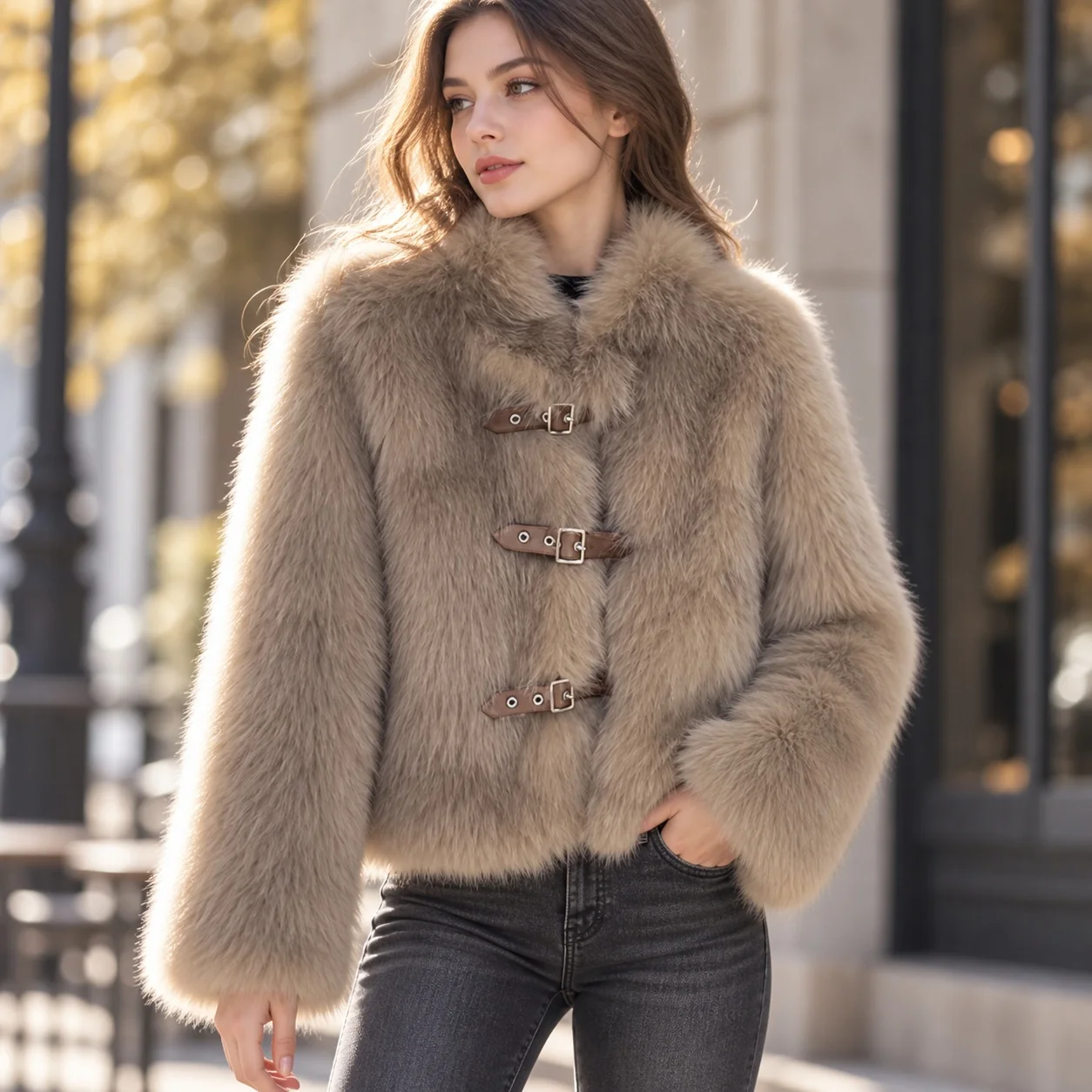 Long Sleeve No Hood Coat Regular Length Sweet and Fresh with Patchwork Regular Sleeve British Style Stand Collar Women Coat