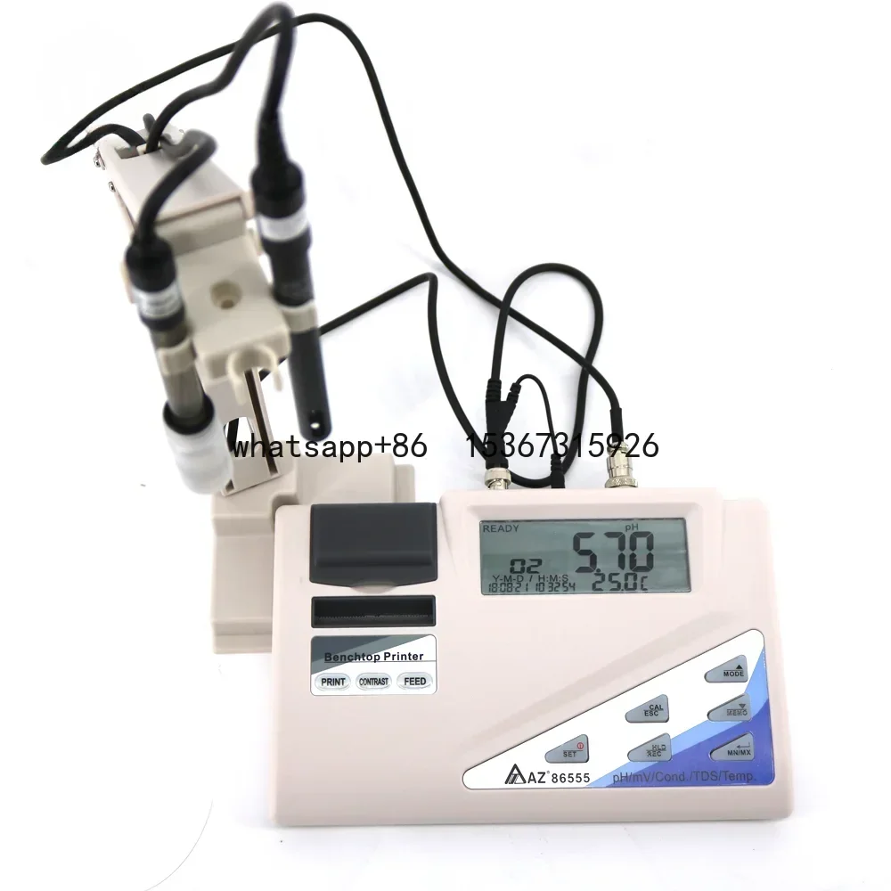 AZ86555 Benchtop Lab PH Meter Desktop  pH/ORP/Cond./TDS/Salinity 5 in 1 Digital Water Quality Meter