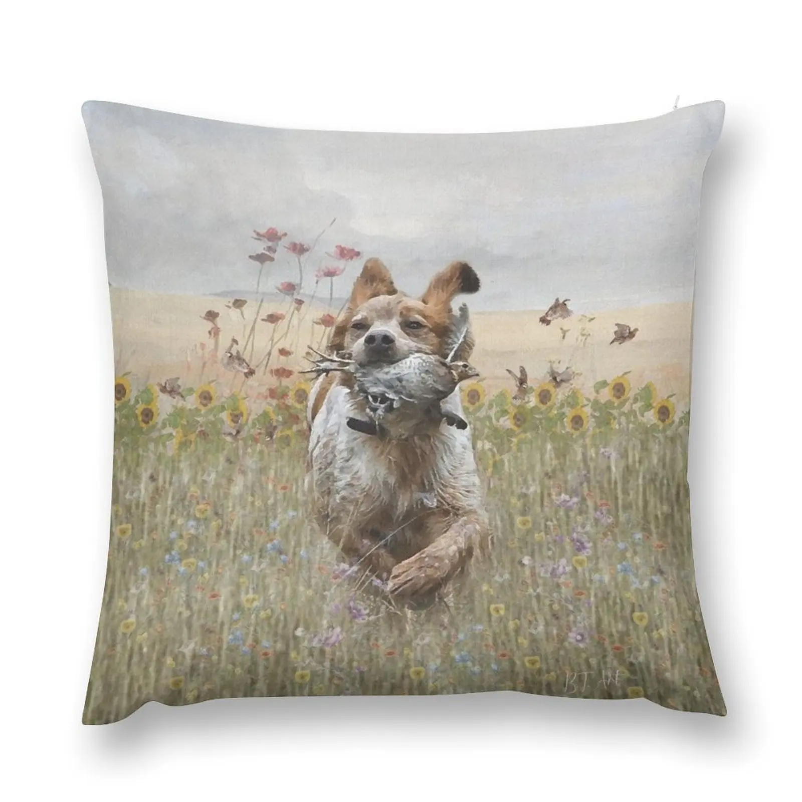 

Brittany Spaniel hunting quail , Art Throw Pillow Ornamental Pillow Sofa Cushions Covers pillow