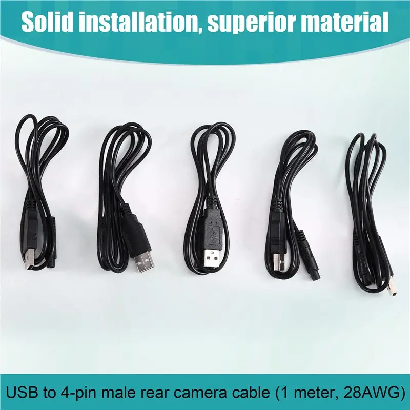 N93RNEW! For Bmw 4 Pin Male Reversing Video Camera 5Pcs USB Data Cable 1 Meter 28AWG Vehicle Signal Transmission Adapter Cable