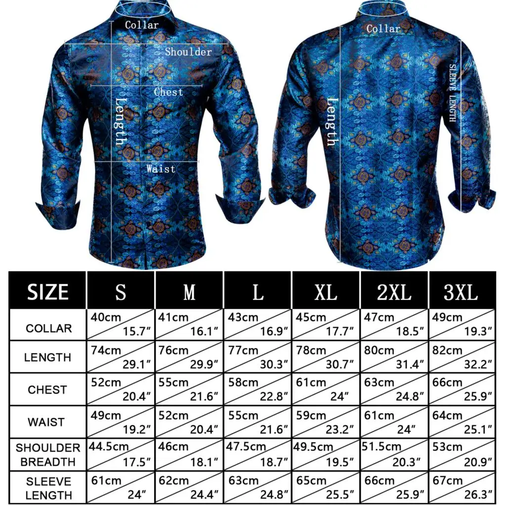 Hi-Tie Ivory Champagne Paisley  Silk Men\'s ShirtLong Sleeve Casual Shirts For Men Jacquard Male Business Party Wedding Dress