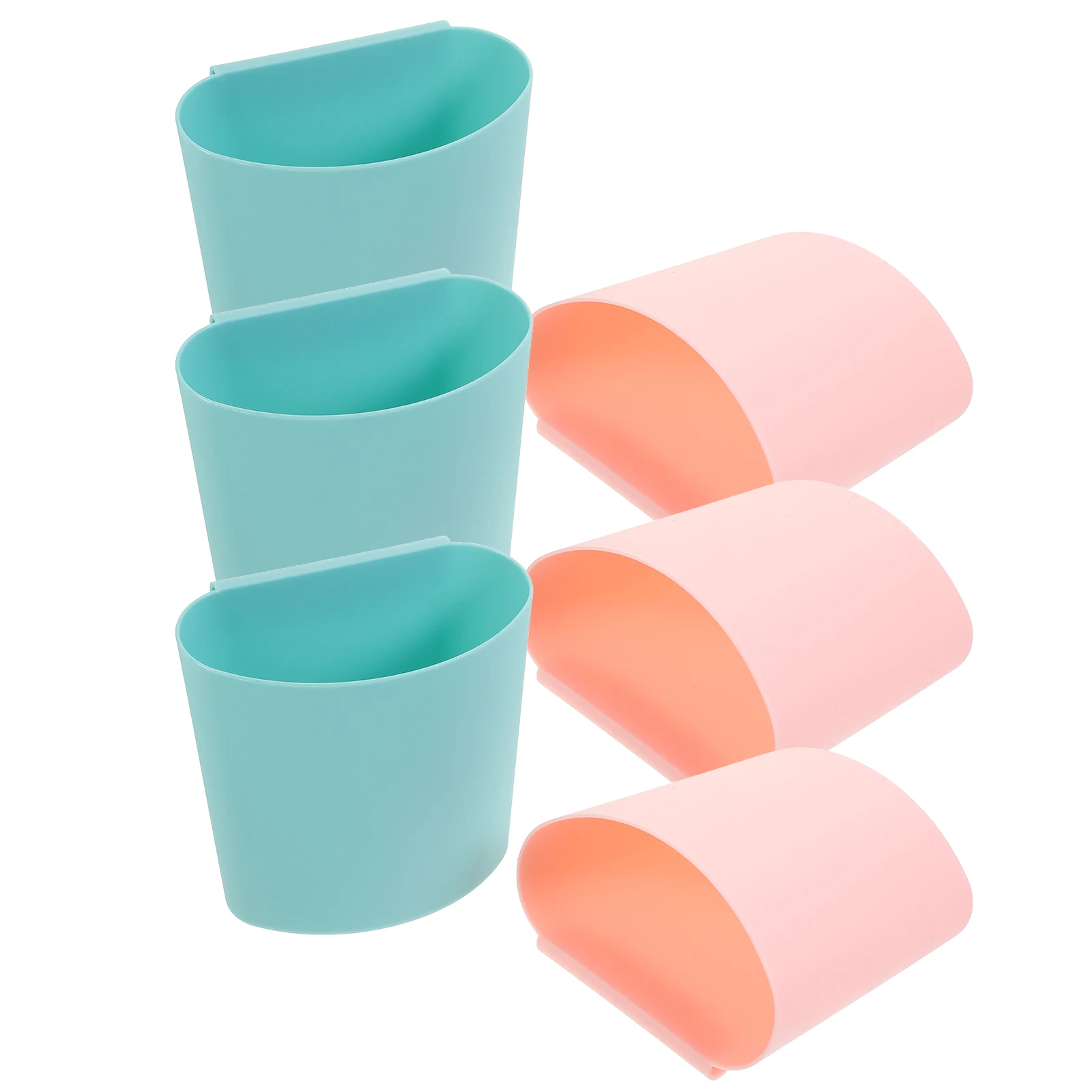 

6Pcs Hanging Storage Baskets Plastic Organizer Cups Storage Holders for Rolling Cart Accessories Home Use