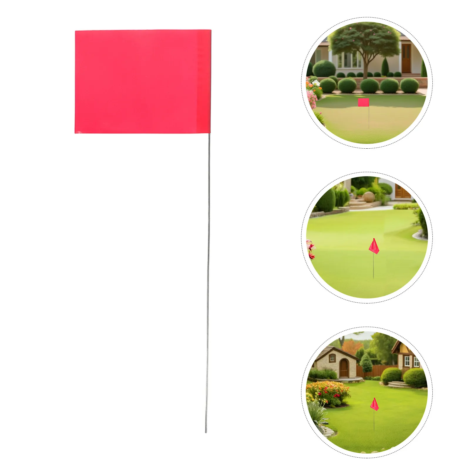 60Pcs Ground Marker Flags Solid Wire Stakes for Irrigation Survey Lawn Property Markers Utility Flag Marking Flags