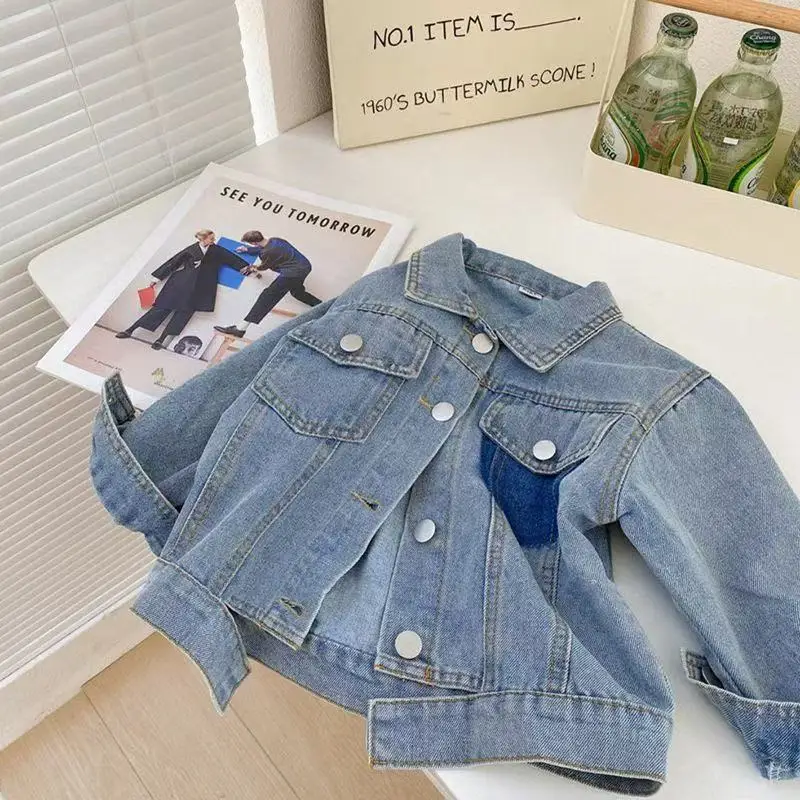 

Children's Denim Jacket Spring and Autumn 2026 New Style Long Sleeve Casual Coat for Boys and Girls 2-7 Years