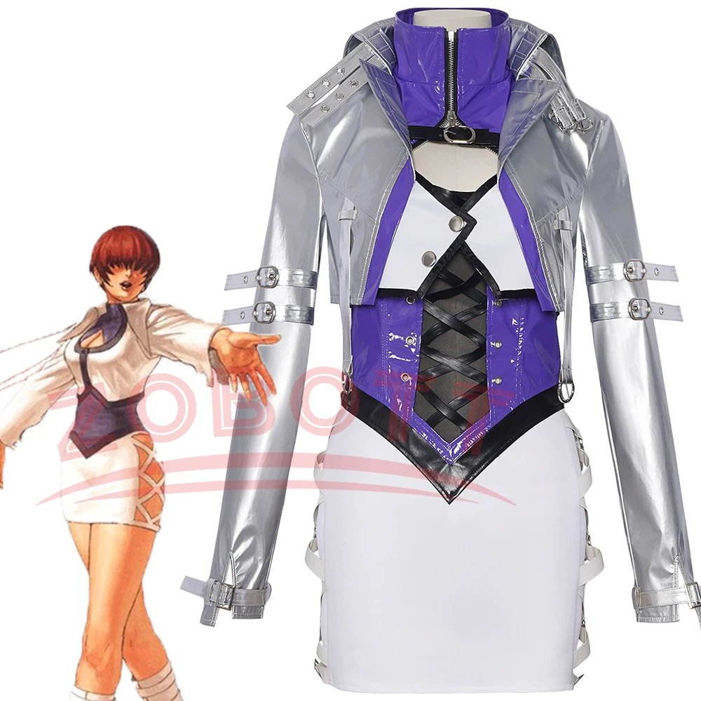 

KOF Shermie Cosplay Costume Coat Sexy Women Outfit Fighters Halloween Party Clothes Naraka: Bladepoint Skirt Dress Game Ecpo