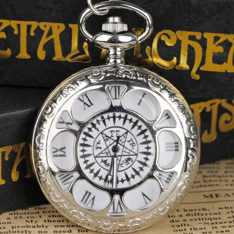 

New Fashion Silver Quartz Pocket Watch Steampunk Hollow Skeleton Analog Pendant Necklace Men Women Gifts