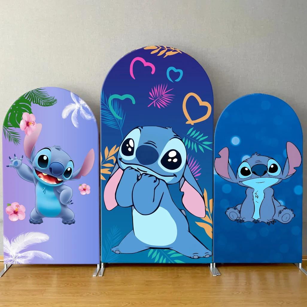 

Stitch Arch Backdrop Cover Disney Theme Blue Boys Birthday Party Decoration Baby Shower Photography Background Elastic Fabric