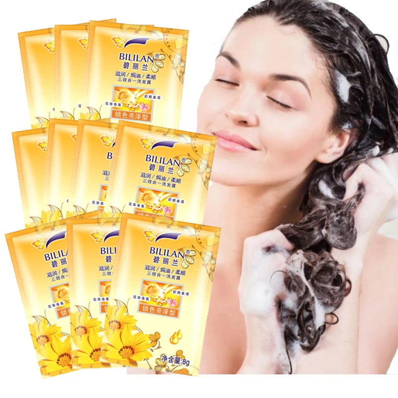 Fashion Disposable Flower Xourshing Essence Shampoo hair Loss Treatment Hair Care Nourish Repair Hair 8g per package 10pcs/lot