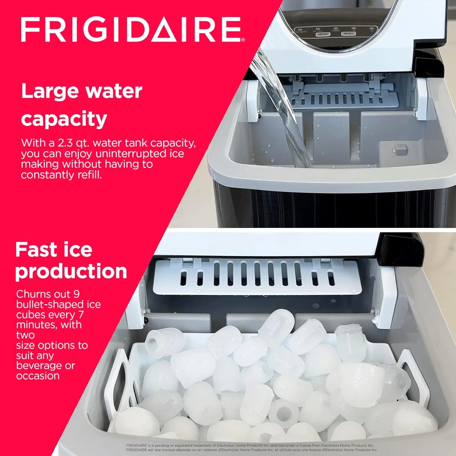 Máquina compacta de hielo para encimera de acero inoxidable, produce 26 libras de hielo por día, práctica y moderna, adición a cualquier kit